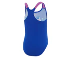 Speedo Girls' Placement One-Piece Swimsuit - True Cobalt/Kiki Pink