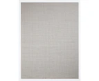 Basket Weave Ivory Handwoven 100% New Zealand Wool Rug With Padding