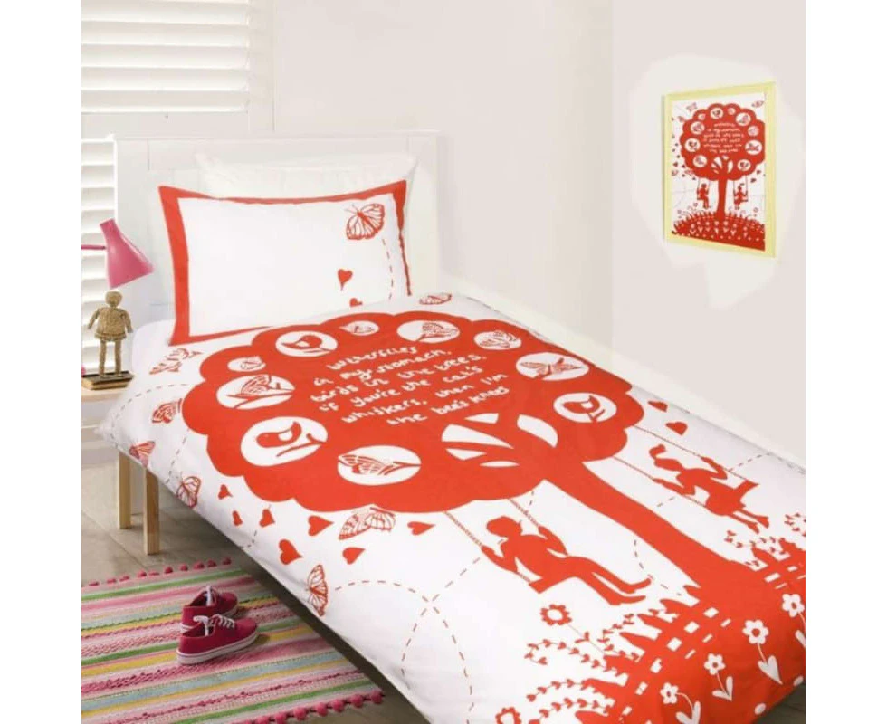 Happy Kids Bees Knees Quilt Cover Set Red