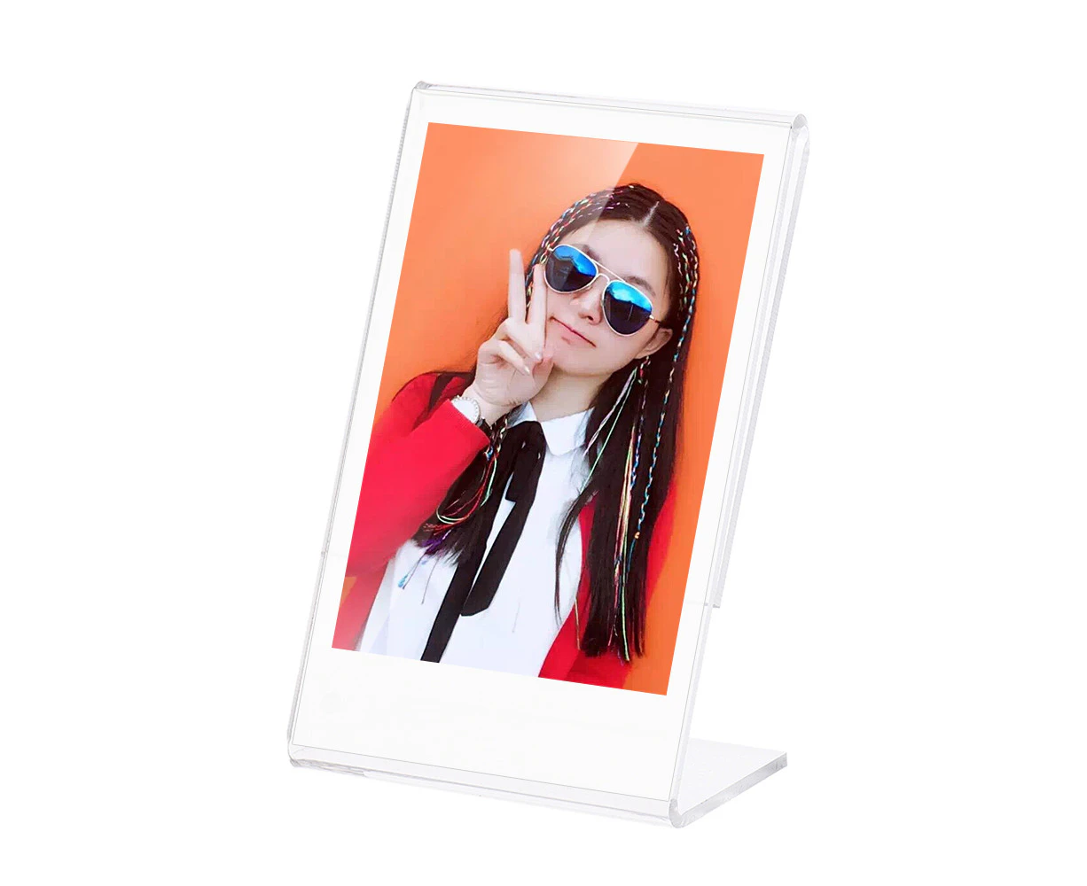 3" L-shape Acrylic Photo Frame Transparent Mini Stand for Fujifilm Instax Mini 8 8+ 70 7s 90 25 26 50s 9 SP-1 SP-2 Film