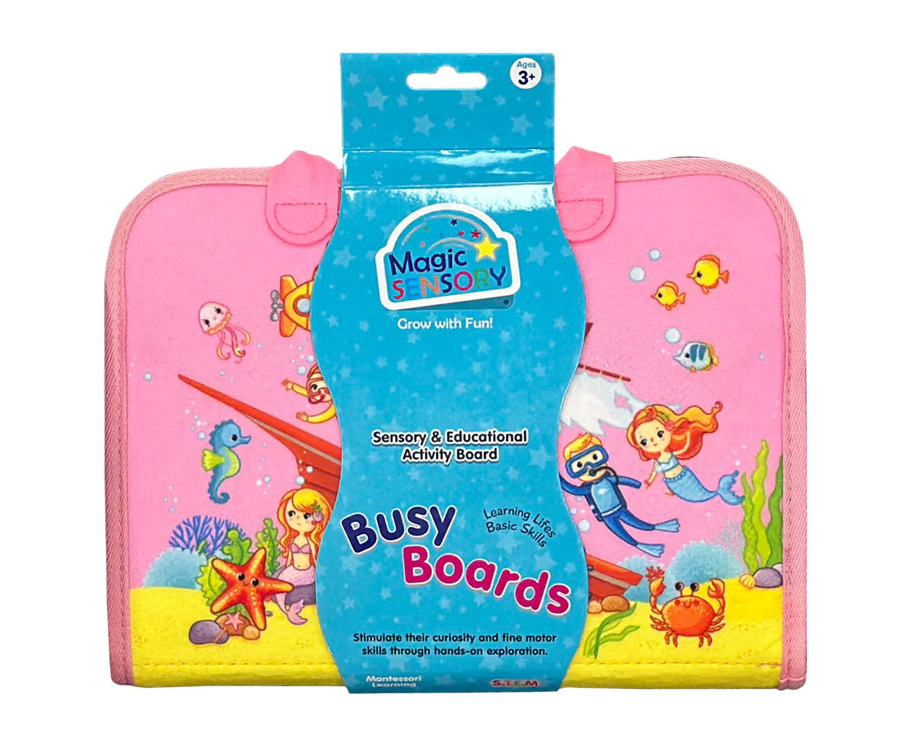 Magic Sensory Busy Board Sensory & Education Activity Board - Pink