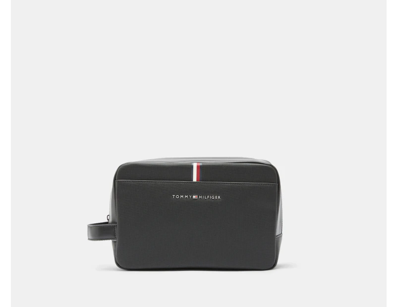 Tommy Hilfiger Essential Pique Wash Bag - Black