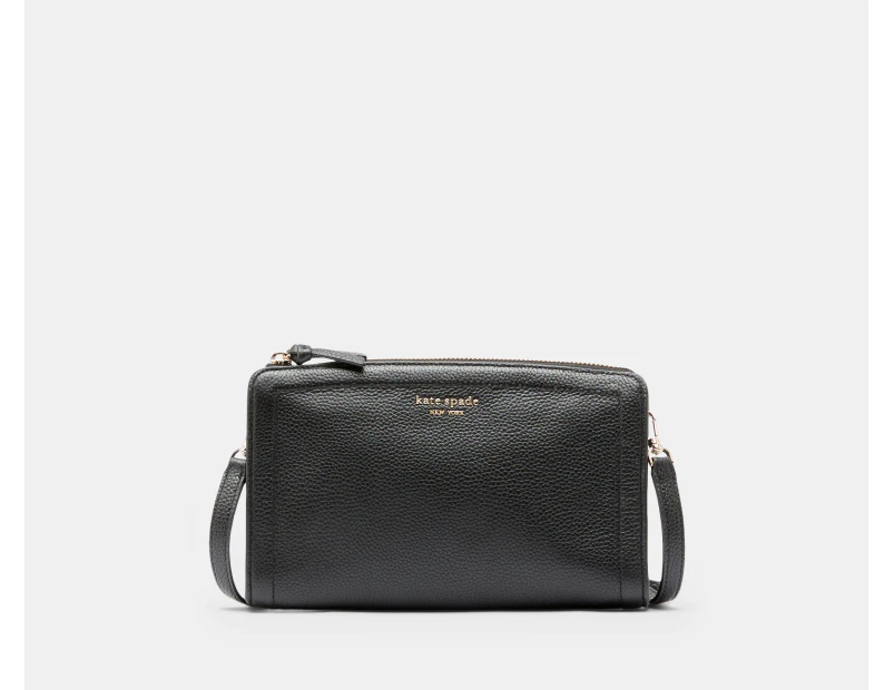 Kate Spade Knott Leather Crossbody Bag - Black