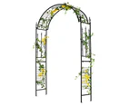 Costway 2.33M Black Dome & Flower Shaped Garden Iron Arch Climbing Trellis w/Wrought Gate Entrance Party Wedding Frame