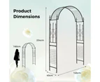 Costway 2.33M Black Dome & Flower Shaped Garden Iron Arch Climbing Trellis w/Wrought Gate Entrance Party Wedding Frame