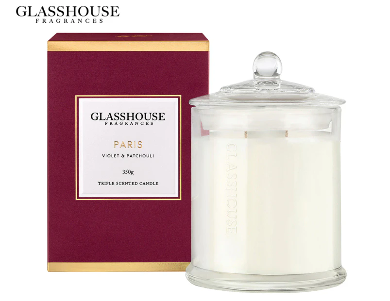 Glasshouse Paris Violet & Patchouli 350g Triple Scented Candle