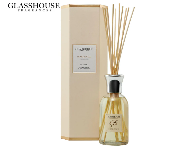 Glasshouse Fragrances Bordeaux Vanilla Noir Triple Strength Reed Diffuser 250mL