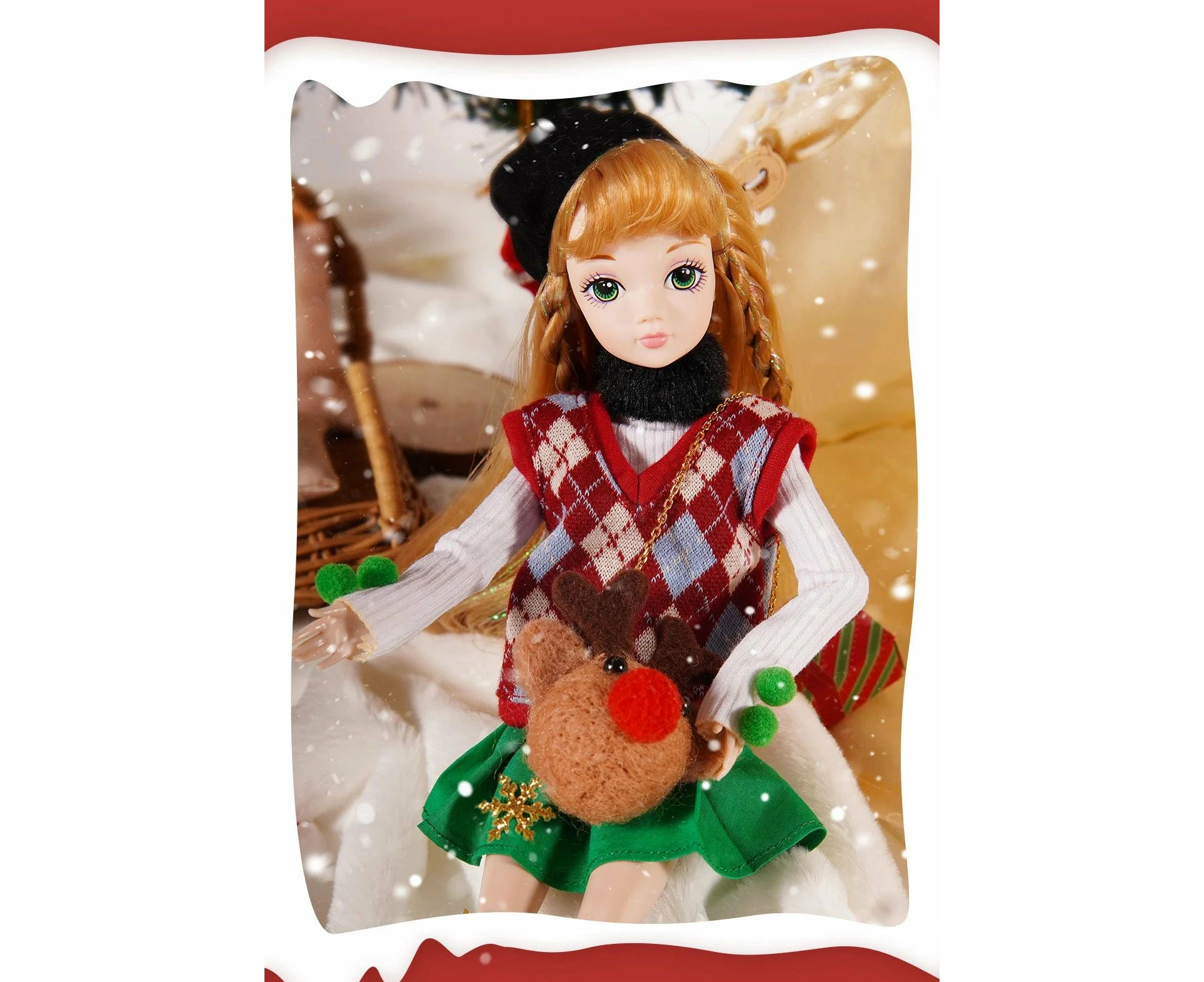 Kurhn Studio Work Series Christmas Style Doll White Christmas Girl