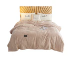 Reversible Fleece Throw Blanket Bed Throws Blanket Plush Blanket Sofa Blanket - Khaki