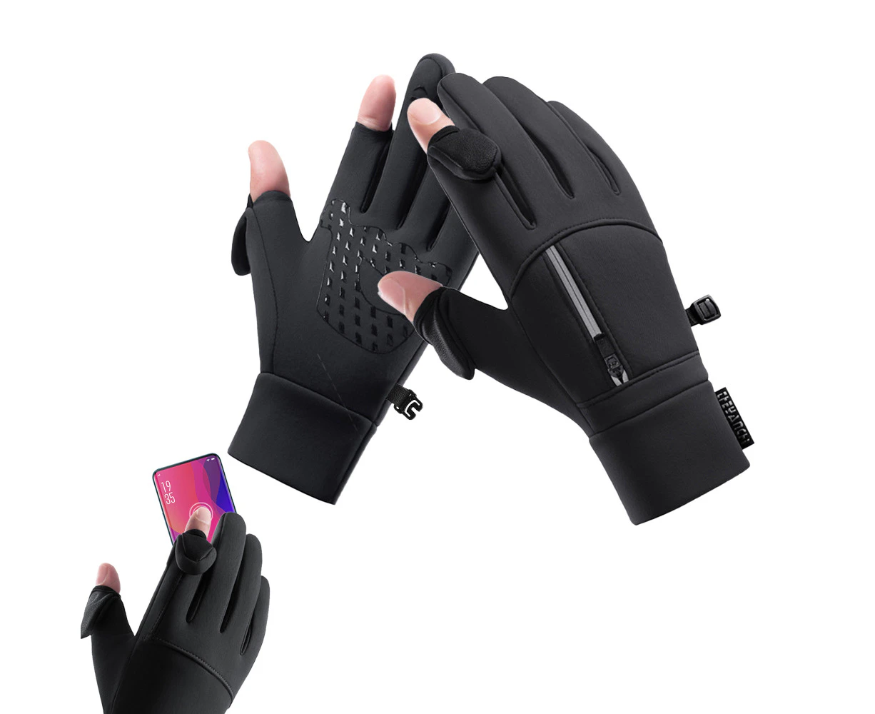 Winter Thermal Gloves Touch Screen Water-resistant Warm Cycling Gloves-Style 1