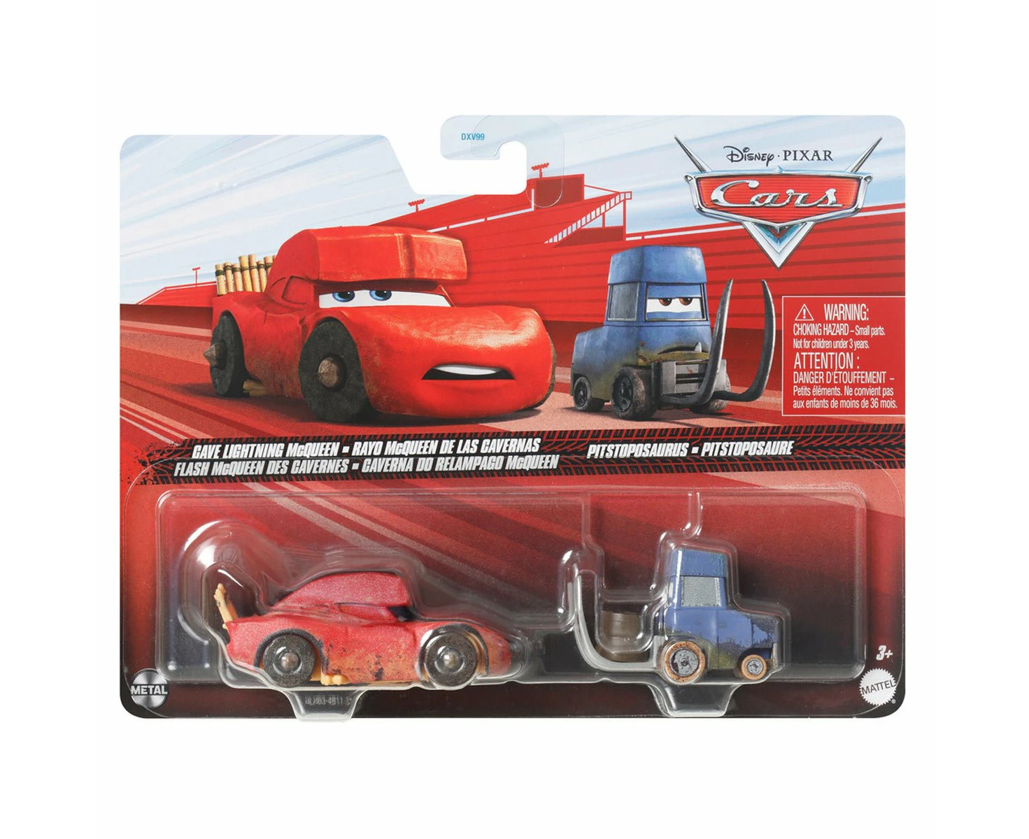 Cars Character Car Vehicle 2-Pack 2024 Mix 2V - Cave McQueen and Pitstoposaurus