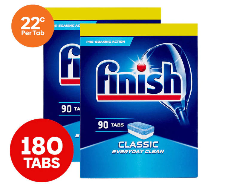 2 x 90pk Finish Classic Dishwashing Tabs