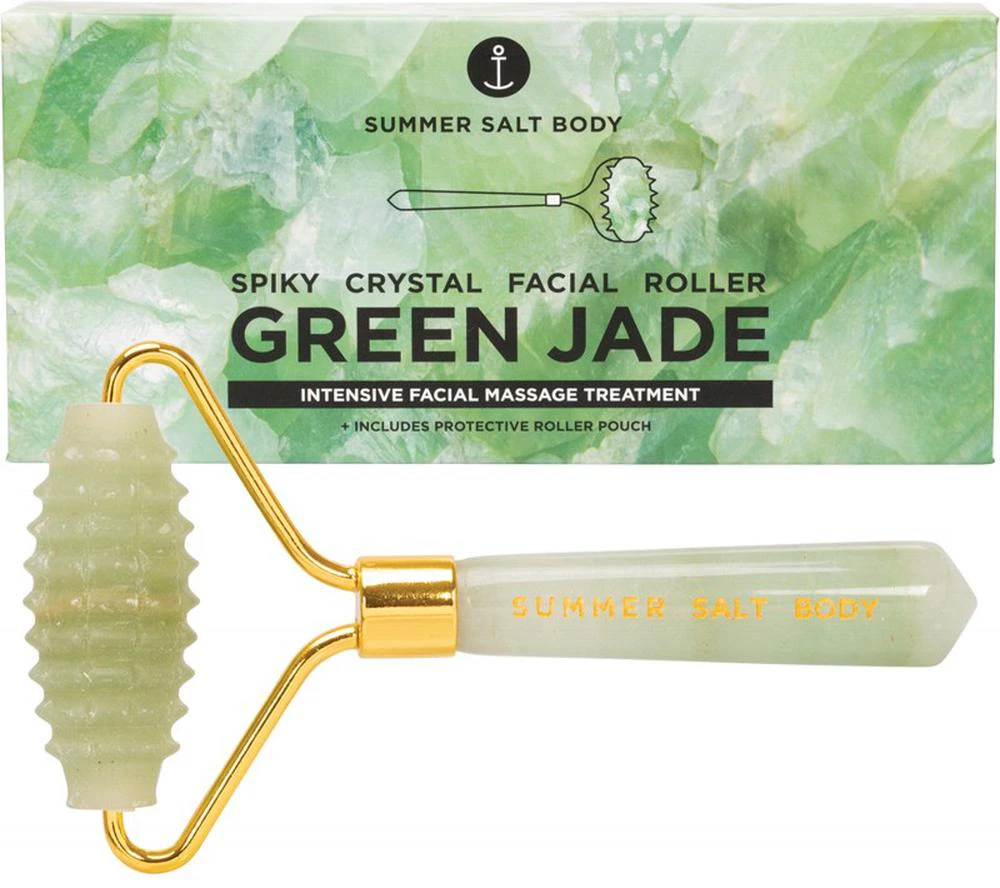 Spiky Crystal Facial Roller (Green Jade)