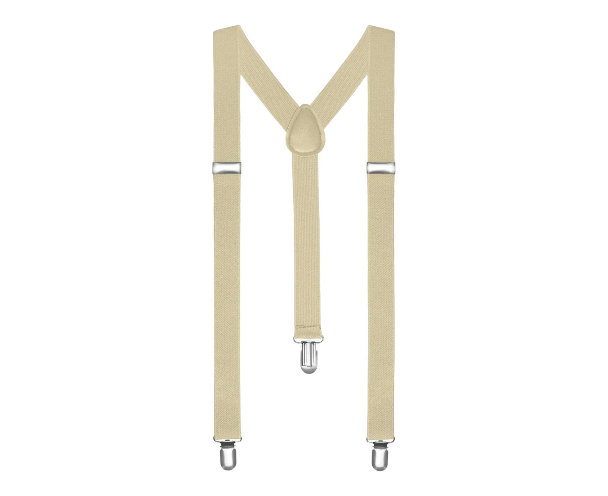 Tan Unisex Suspenders Braces Elastic Strong Clip On Adjustable Formal Wedding Party