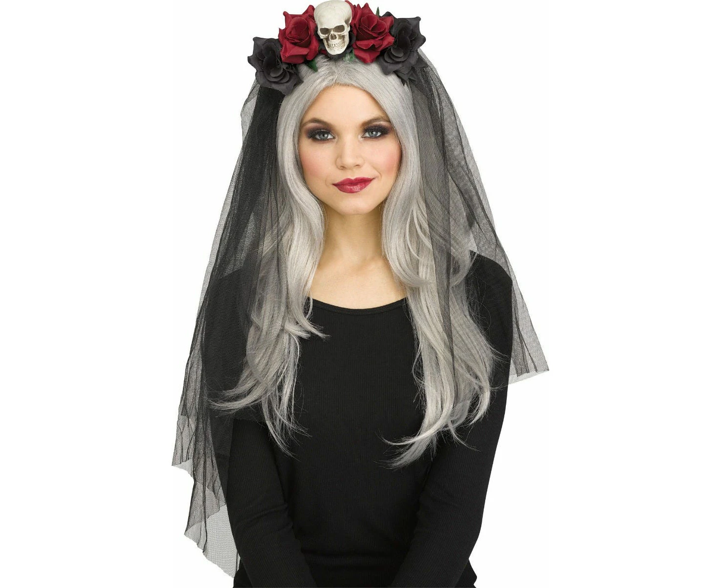 Horror Bridal Halloween Costume Veil - Female, Skull Black, Harry Potter