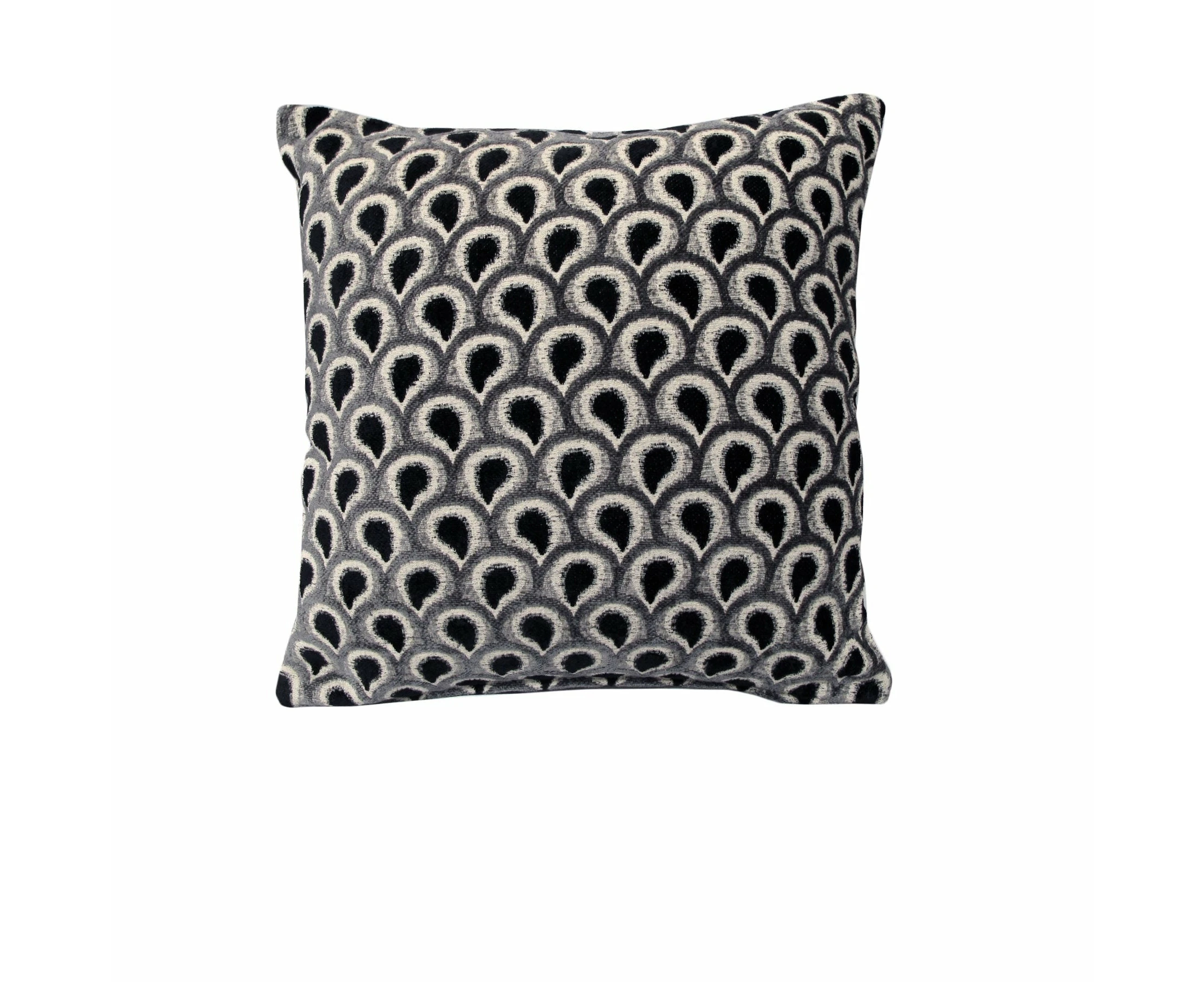 Rapee Peacock Texture Cushion Cover - Black 45 x 45 cm