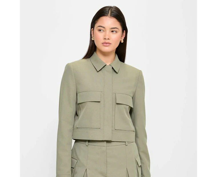 Patch Pocket Cropped Jacket - Lily Loves