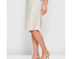 Satin Bias Cut Knee Length Skirt - Lily Loves