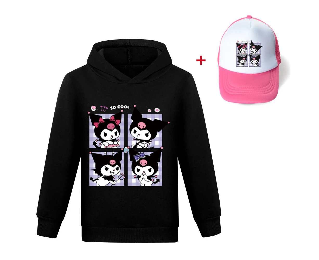 Kuromi Hoodie, Cozy Cotton Hooded Pullover, Lightweight Casual Sweatshirt With Hat