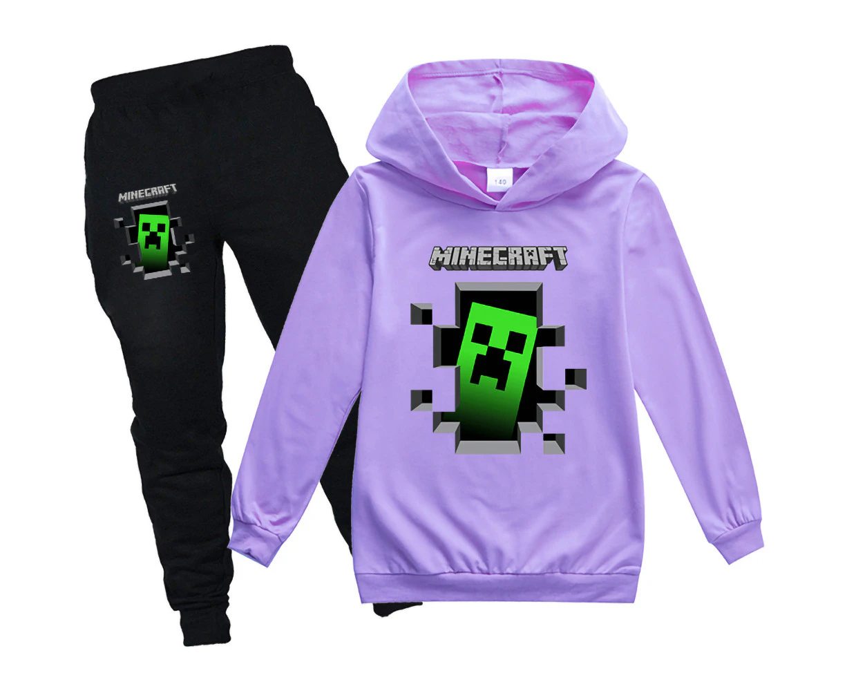 MINECRAFT Boys Girls Casual Hoodie Jogging Pants 2 Piece Set, Sportswear Suit For 5-13 Years Old Teenagers