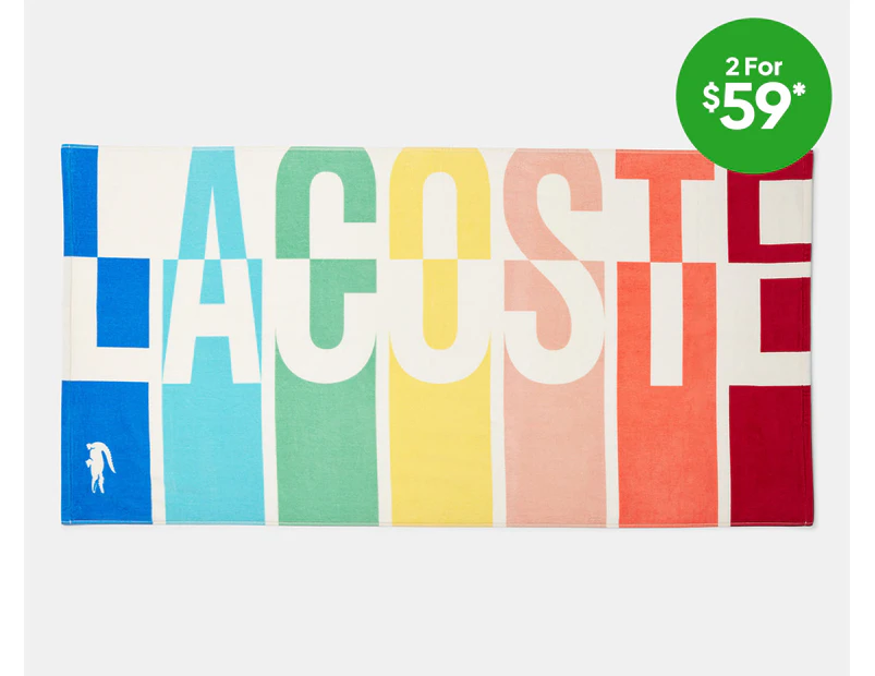 Lacoste Rainbow Logo Beach Towel - Multi