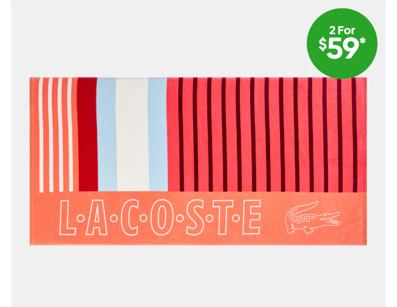 Lacoste Sporty Stripes Beach Towel - Warm