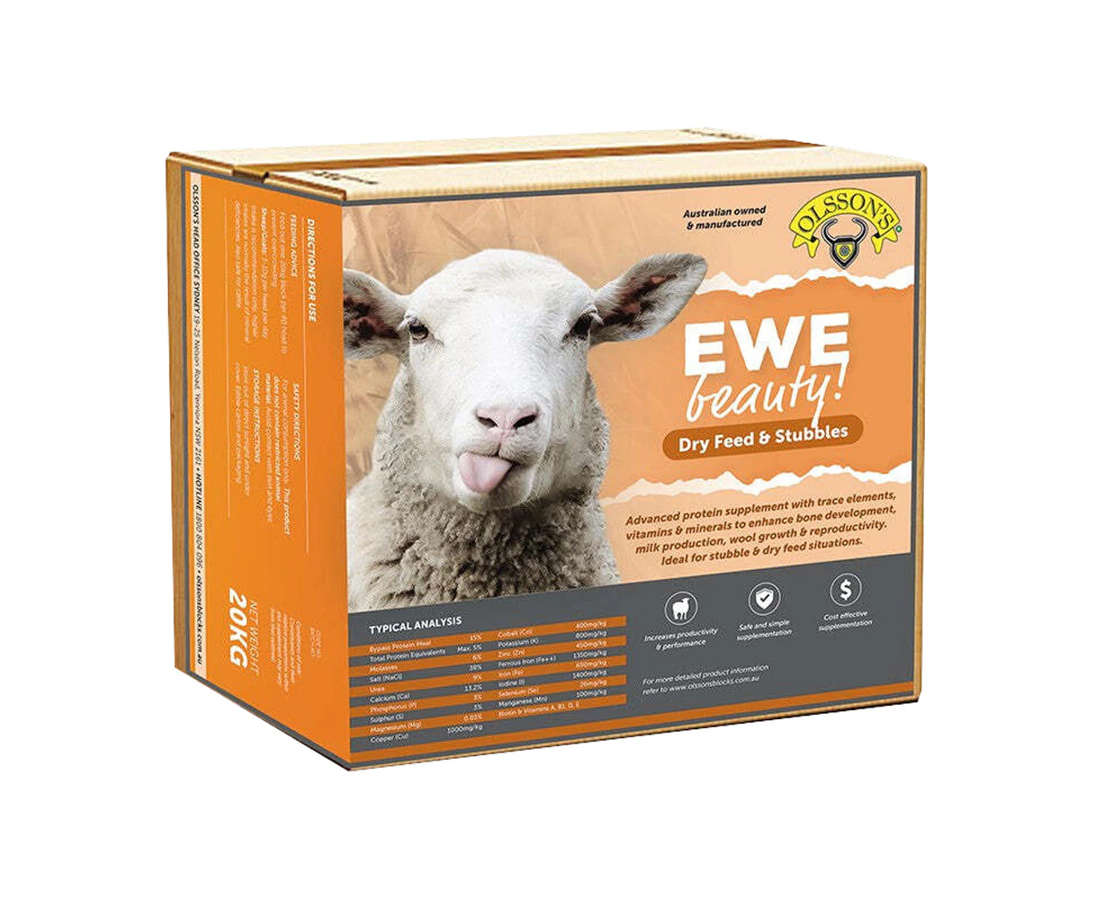 Olsson Ewe Beauty Dry Feed & Stubbles Protein Supplement for Sheep 20kg