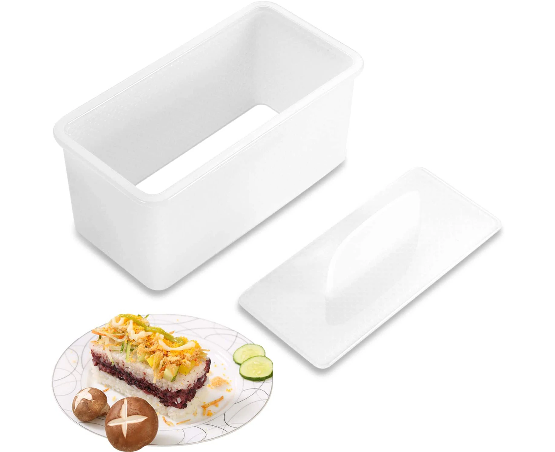 Rectangular sushi box pressing multi-layer sushi tool DIY square sushi cake type rice ball mold-Blue