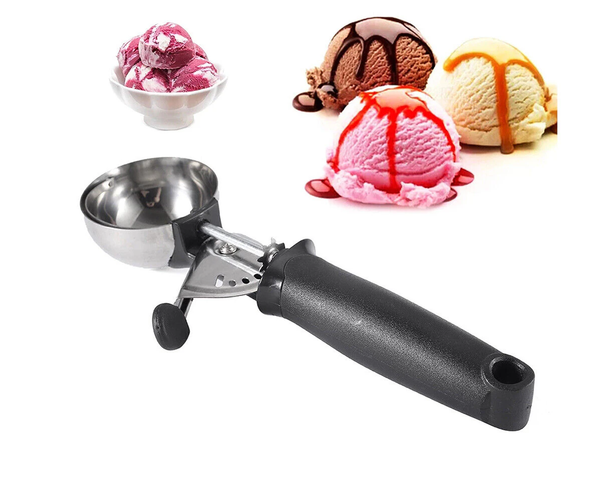 Stainless Steel Icecream Ice Cream Scoop Cookie Dough Mash Spoon Trigger