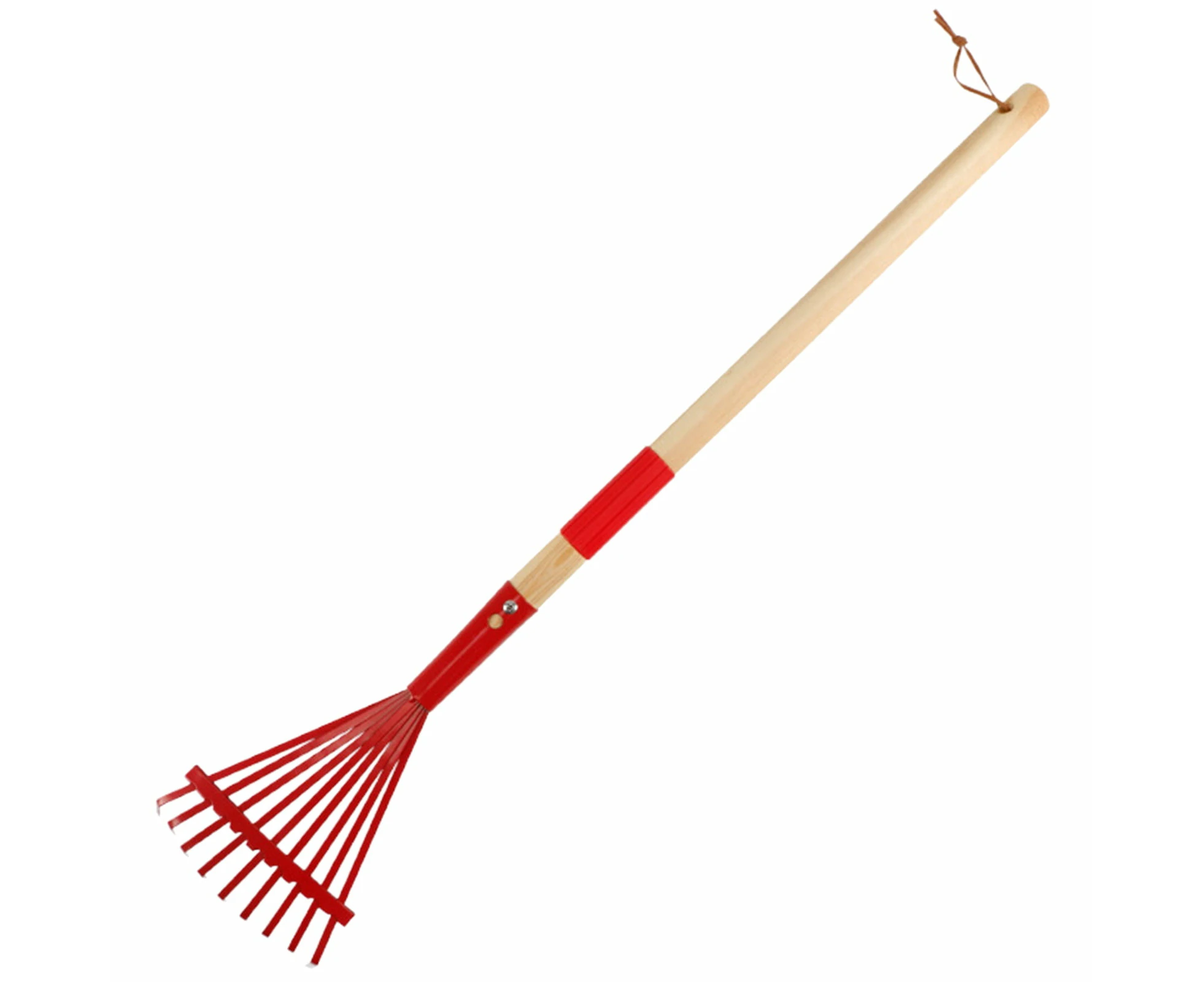 Kids Rake with Hardwood Handle Vibrant Color Head Lightweight Child Size Garden Lawn Rake for Leaves Children Garden Tool Gift