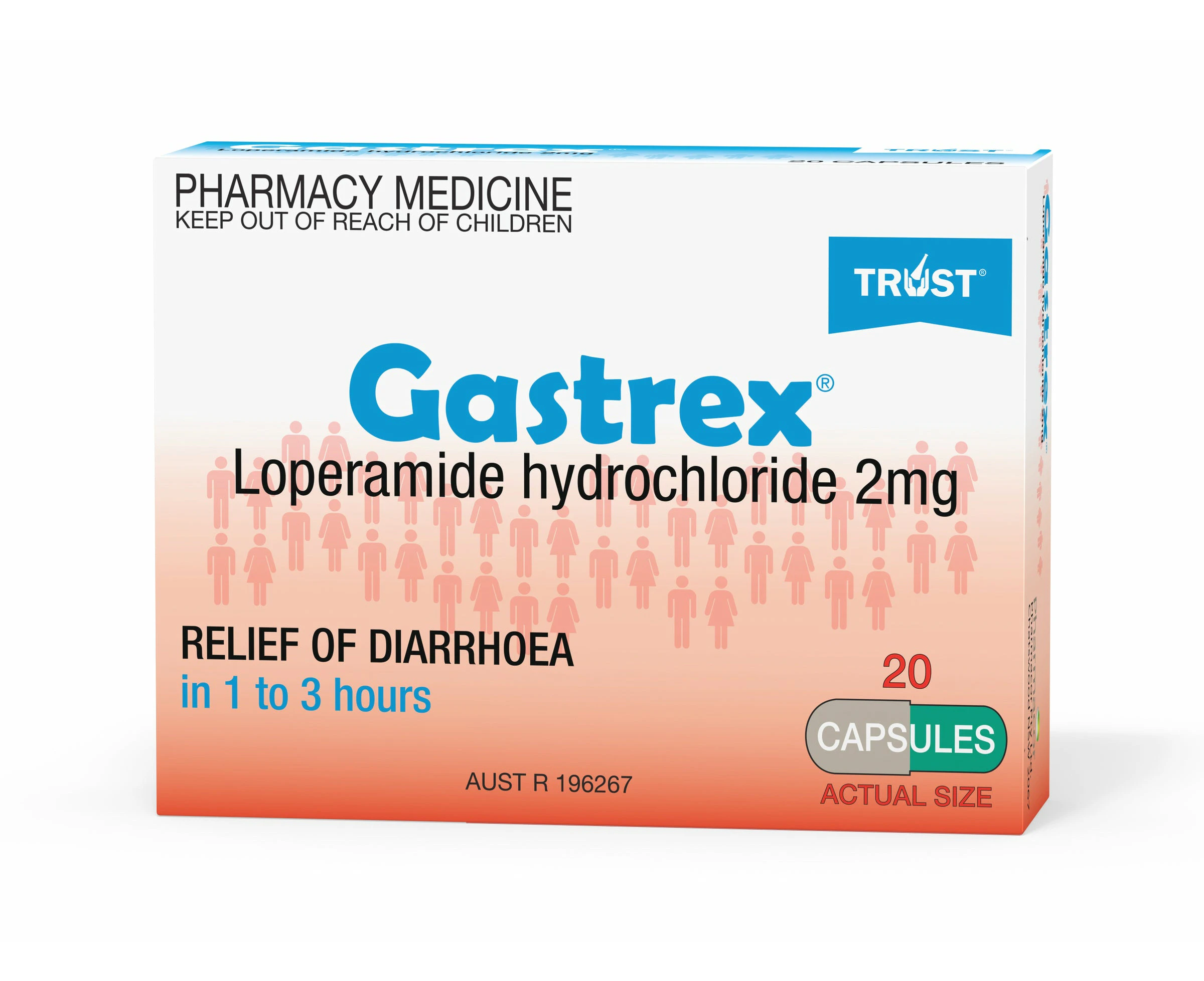 GASTREX DIARRHOEA RELIEF 20 CAPS ( Only 2 Per Customer)