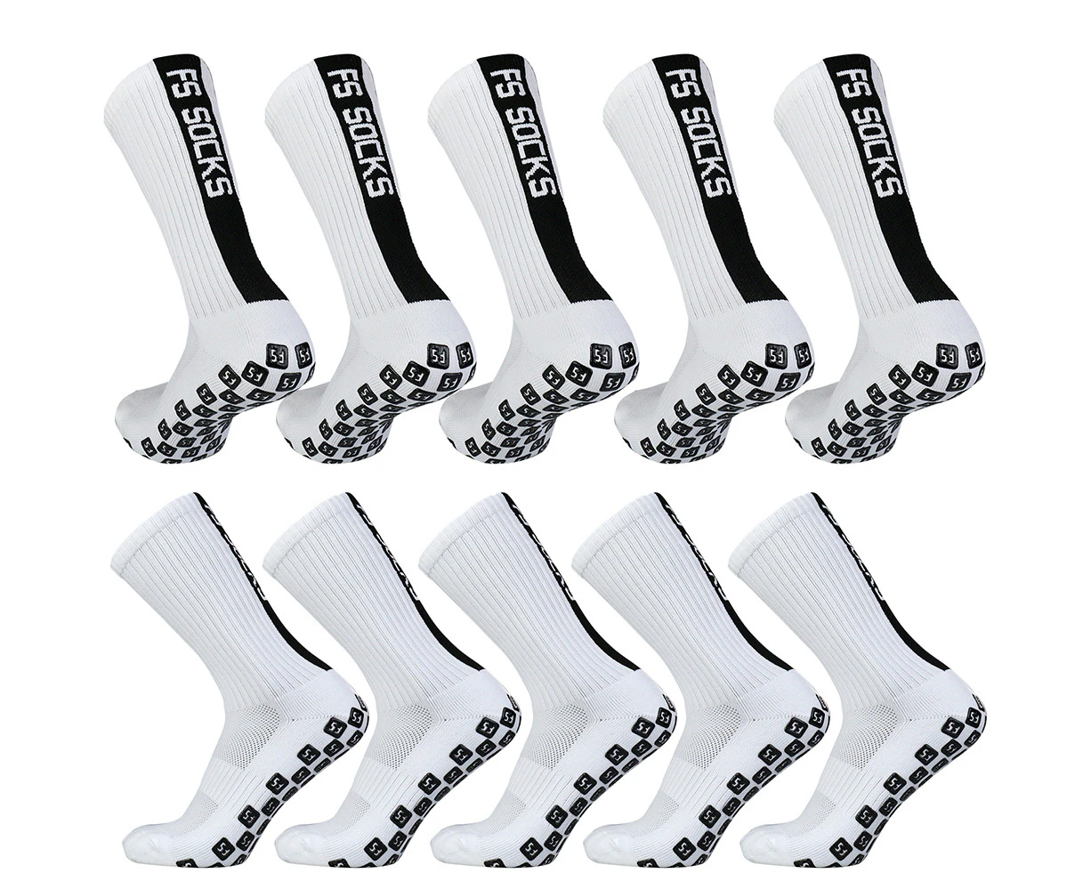 5 Pairs Non Slip Sport Soccer Socks Anti Slip Football Grip Socks for Football Basketball