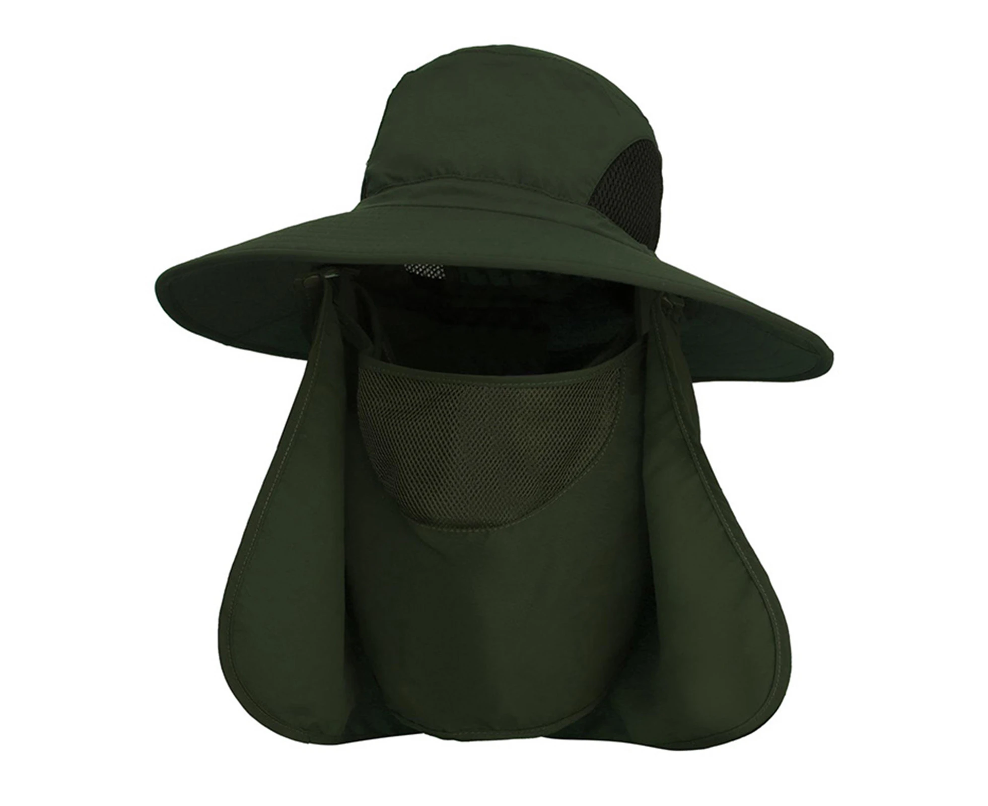 Outdoor UV Protection Sun Hat Fishing Hat with Face Cover and Neck Flap for Men and Women Hiking Climbing Gardening