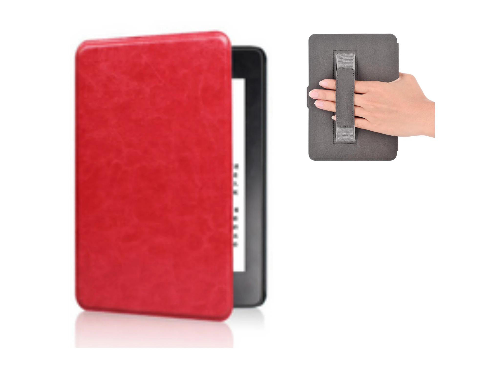 StylePro Kindle case with hand-strap for Kindle Basic 6", 2022 and 2024 models, red.