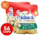 2 x 28pk Radiant Advanced Hygienic Clean Front & Top Loader 3-in-1 Laundry Capsules