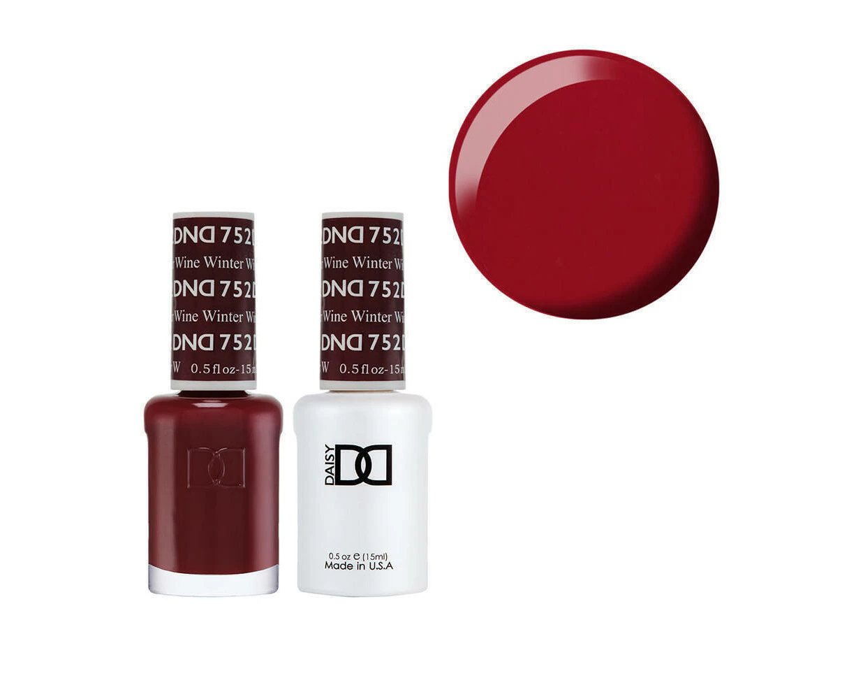 DND 752 Winter Wine - Daisy Collection Nail Gel & Lacquer Polish Duo 15ml