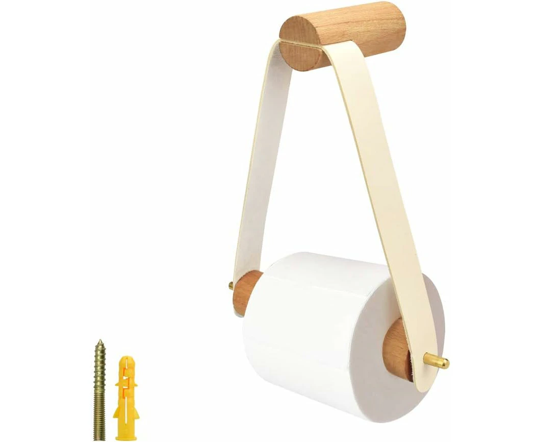 Wall Mounted Wooden Toilet Paper Holder Toilet Roll Holder Wooden Roll Holder 18CM*20CM Toilet Roll Holder for Bathroom, Kitchen, Dormitory, Hotel