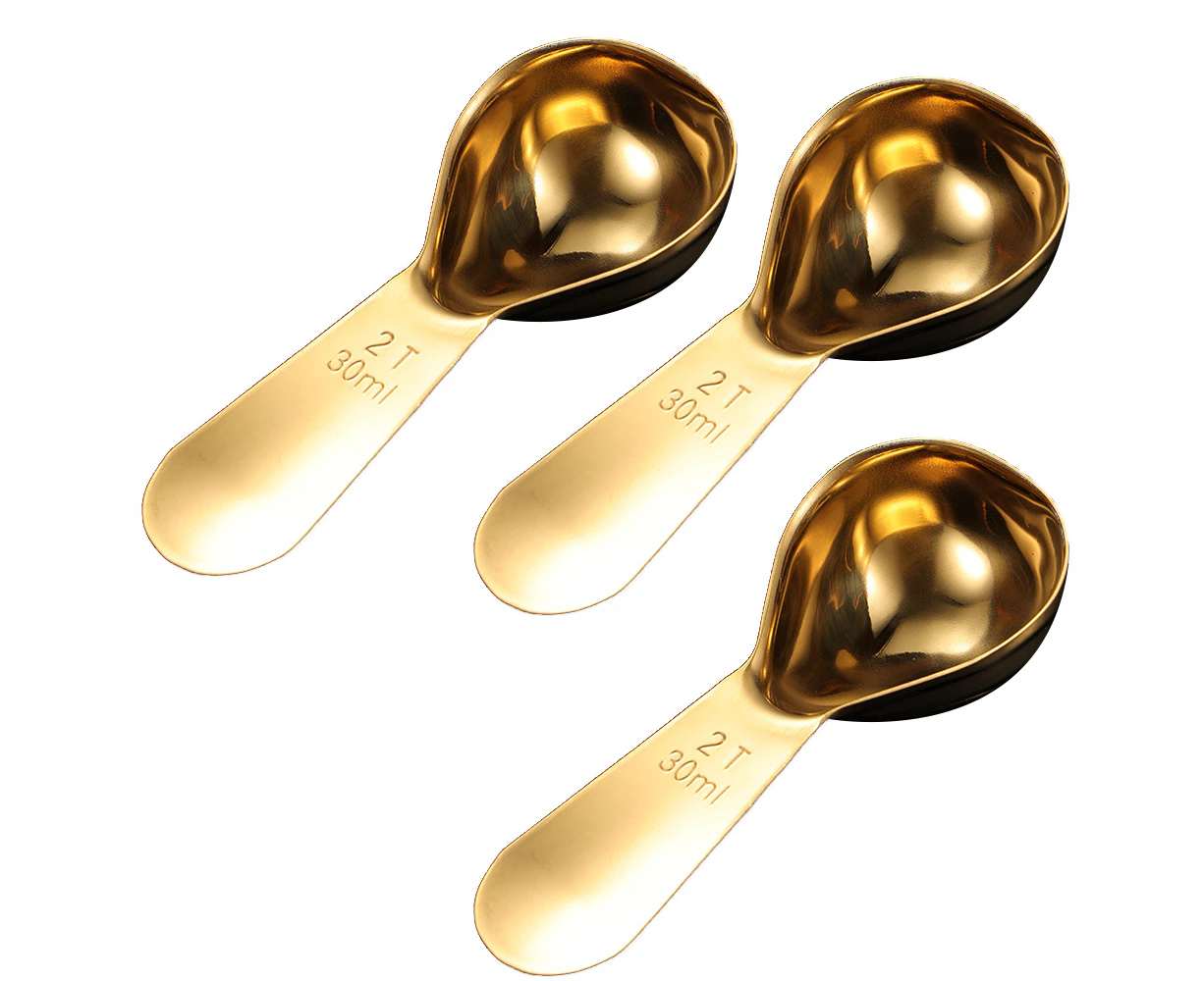 Coffee Scoop Stainless Steel Coffee Scoops Short Handle Tablespoon Measuring Spoons For Coffee Tea Sugar,Gold, Large