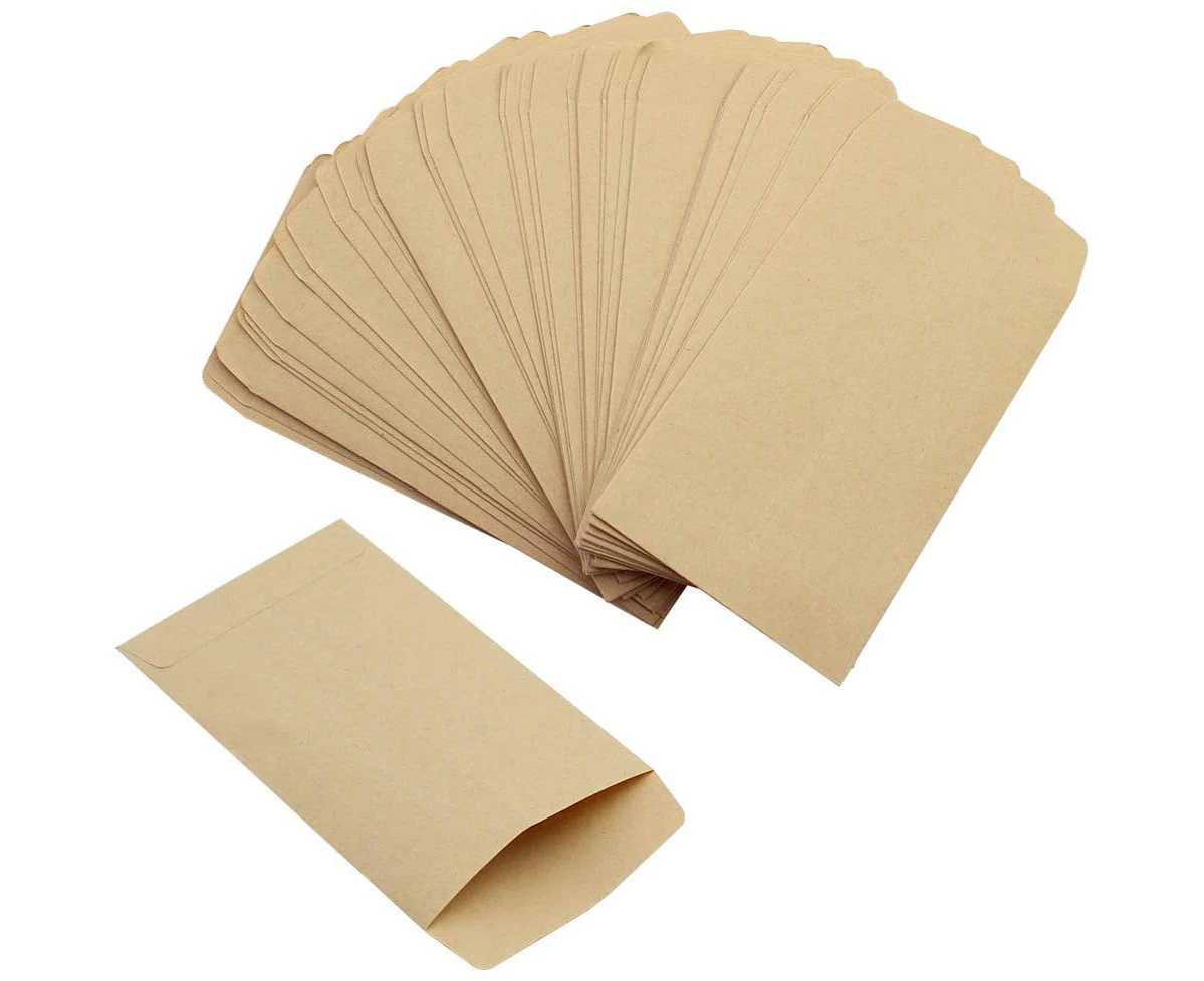 120 Pieces Small Kraft Paper Bags 6x10cm Mini Paper Bags Kraft Envelope Jewelry Bags Flat Bags for Party Favors Jewelry Candy Candy Seeds