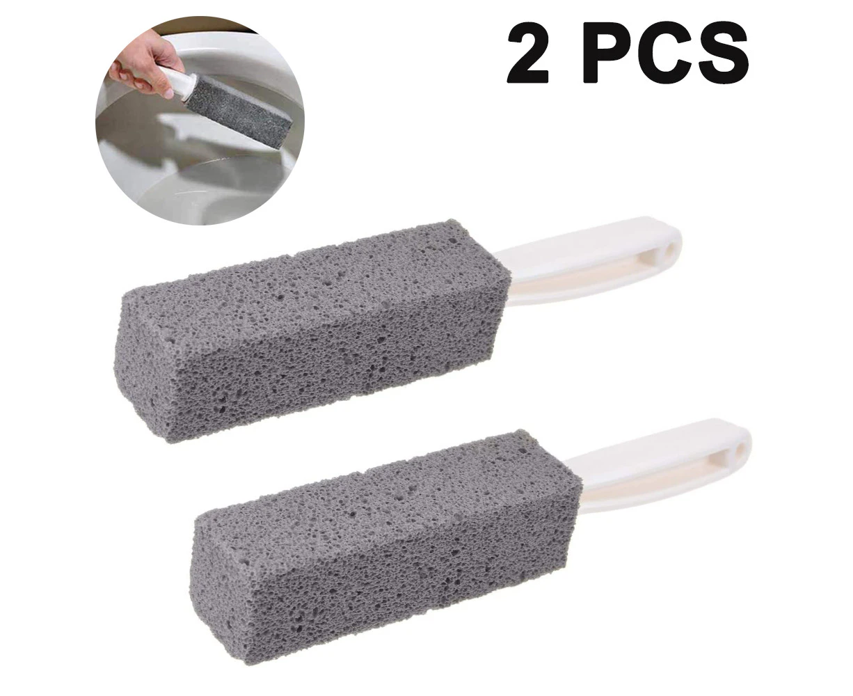 Pumice Stone Toilet Bowl Cleaner with Extra Handle, Pumice Toilet Brush - Also Cleans BBQ Grills, Tiles, & Swimming Pools