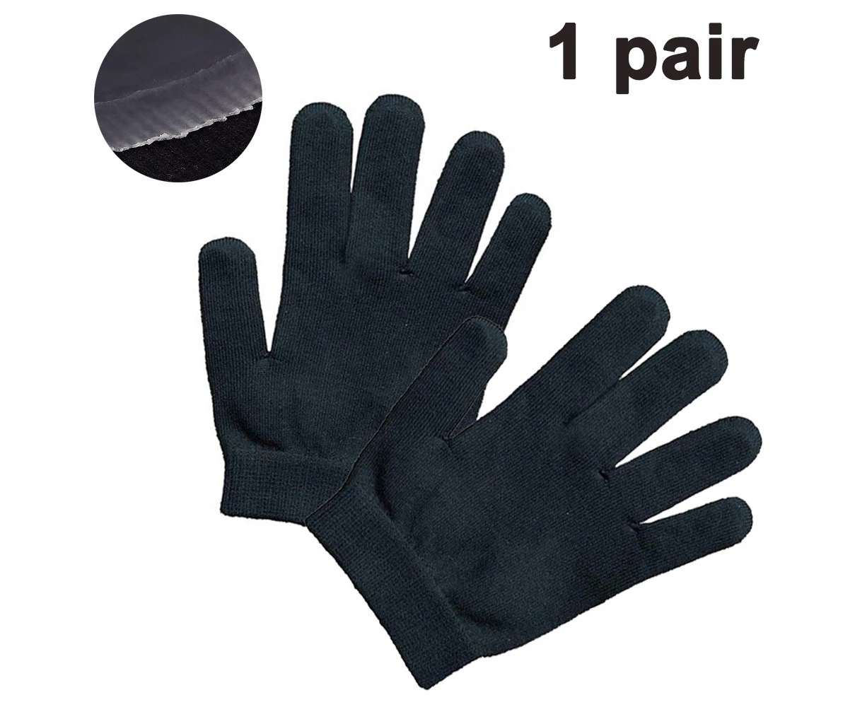 1 Pairs Moisturizing Gloves Soft Moisture Cotton Gloves Moisturizing Sleeping Gloves For Dry Rough And Cracked Hands-Black