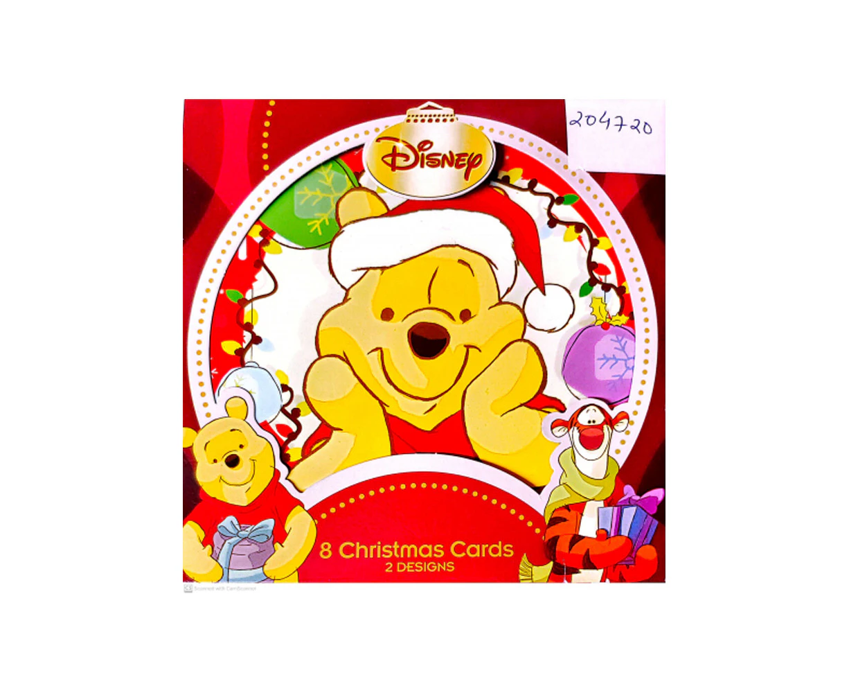 Winnie the Pooh Tigger Christmas Card (Pack of 8) (Yellow/Red/White) - SG36878