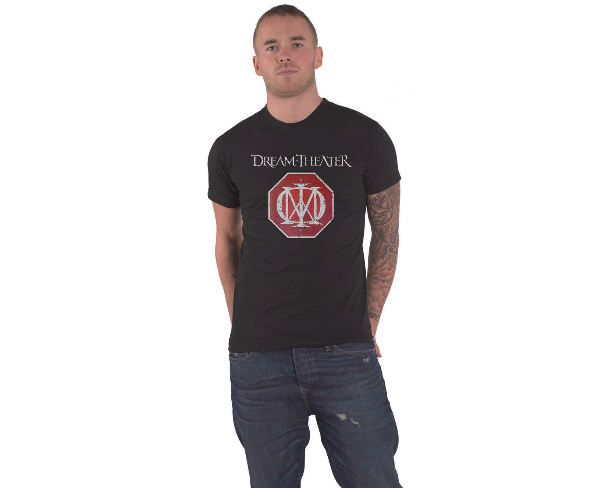 Dream Theater T Shirt Distressed  Band Logo Official Mens