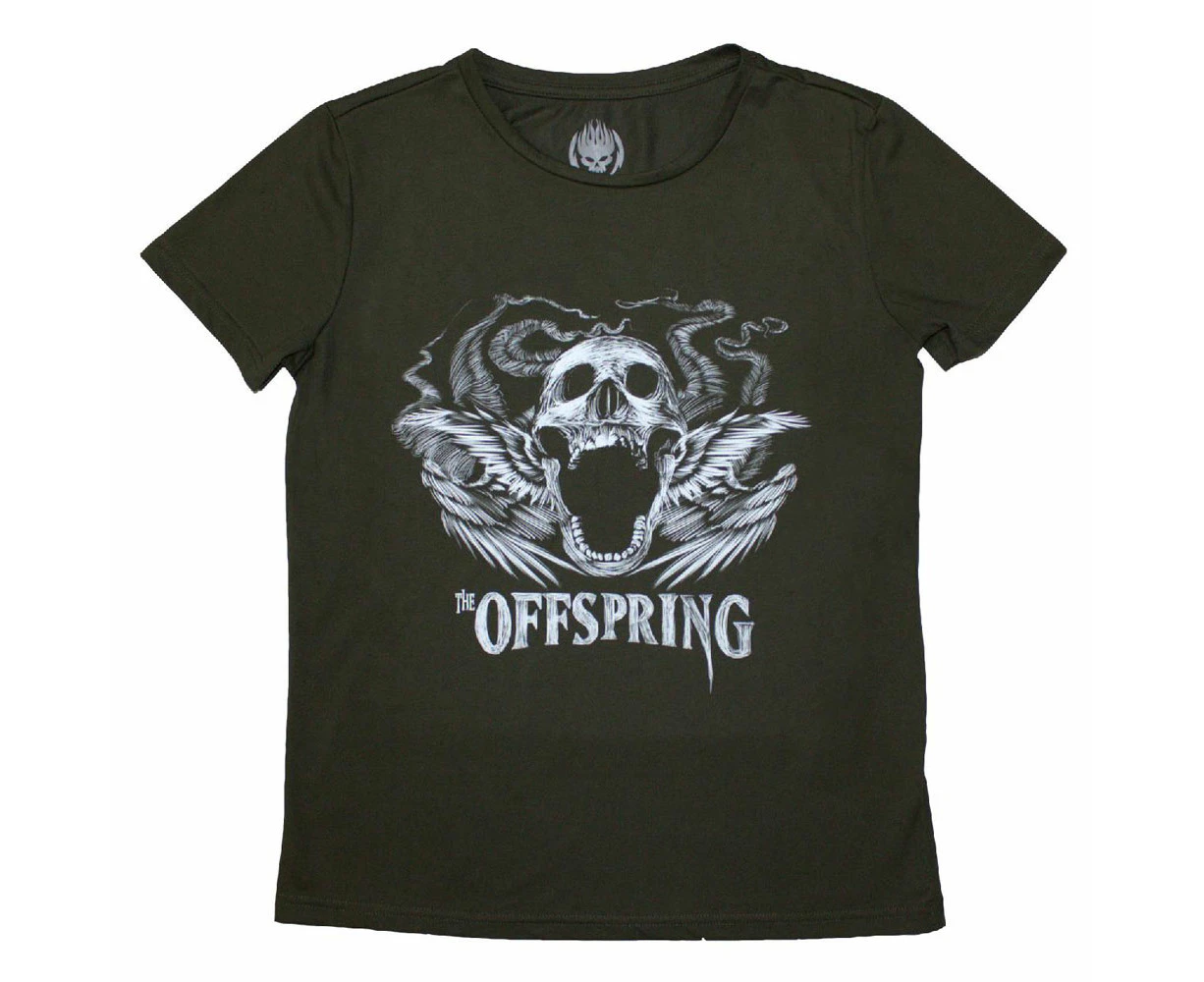 The Offspring Feathe Winged Skull Womens T Shirt