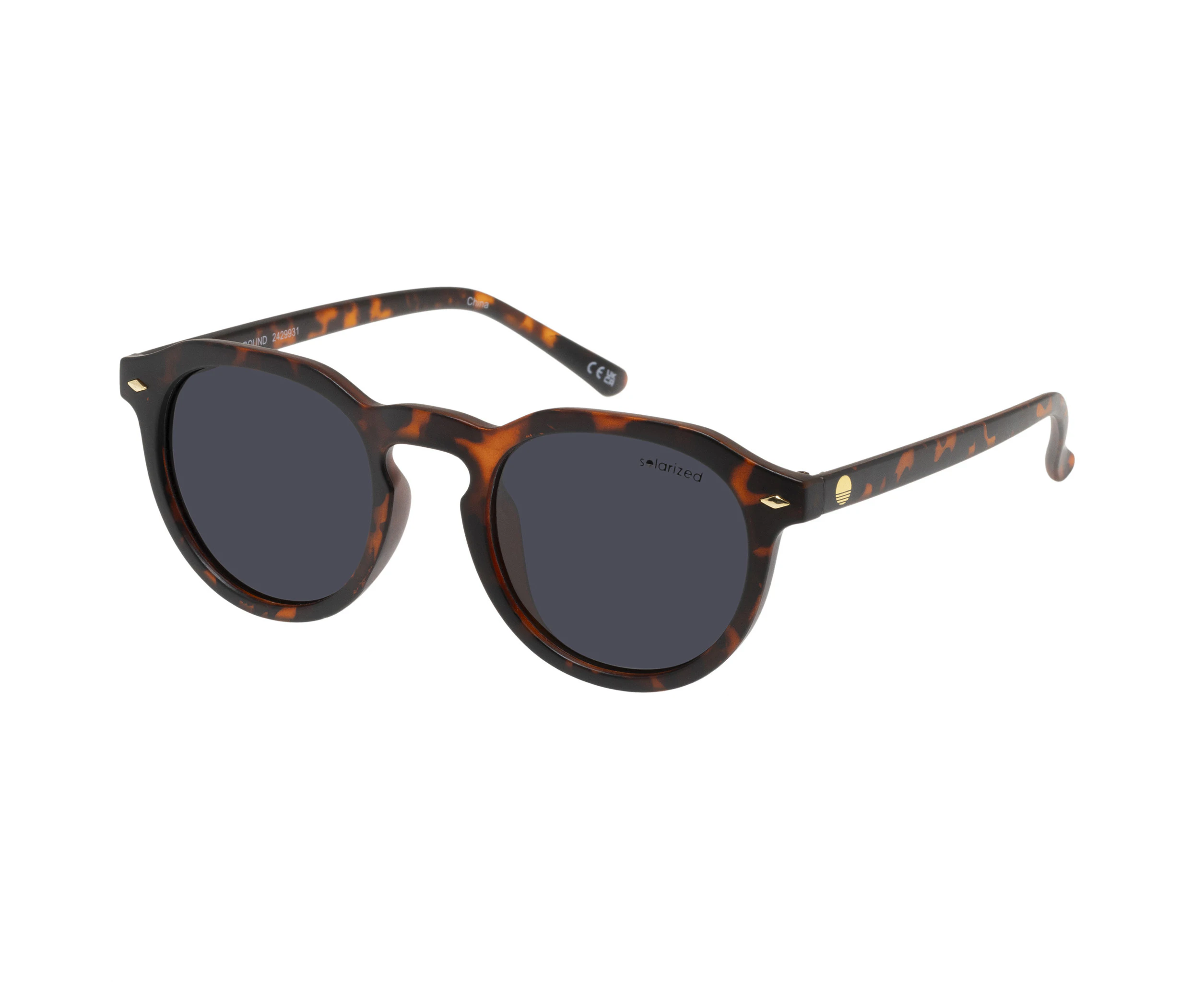 Solarized Uni-Sex Vintage Round Matte Tort Round Sunglasses