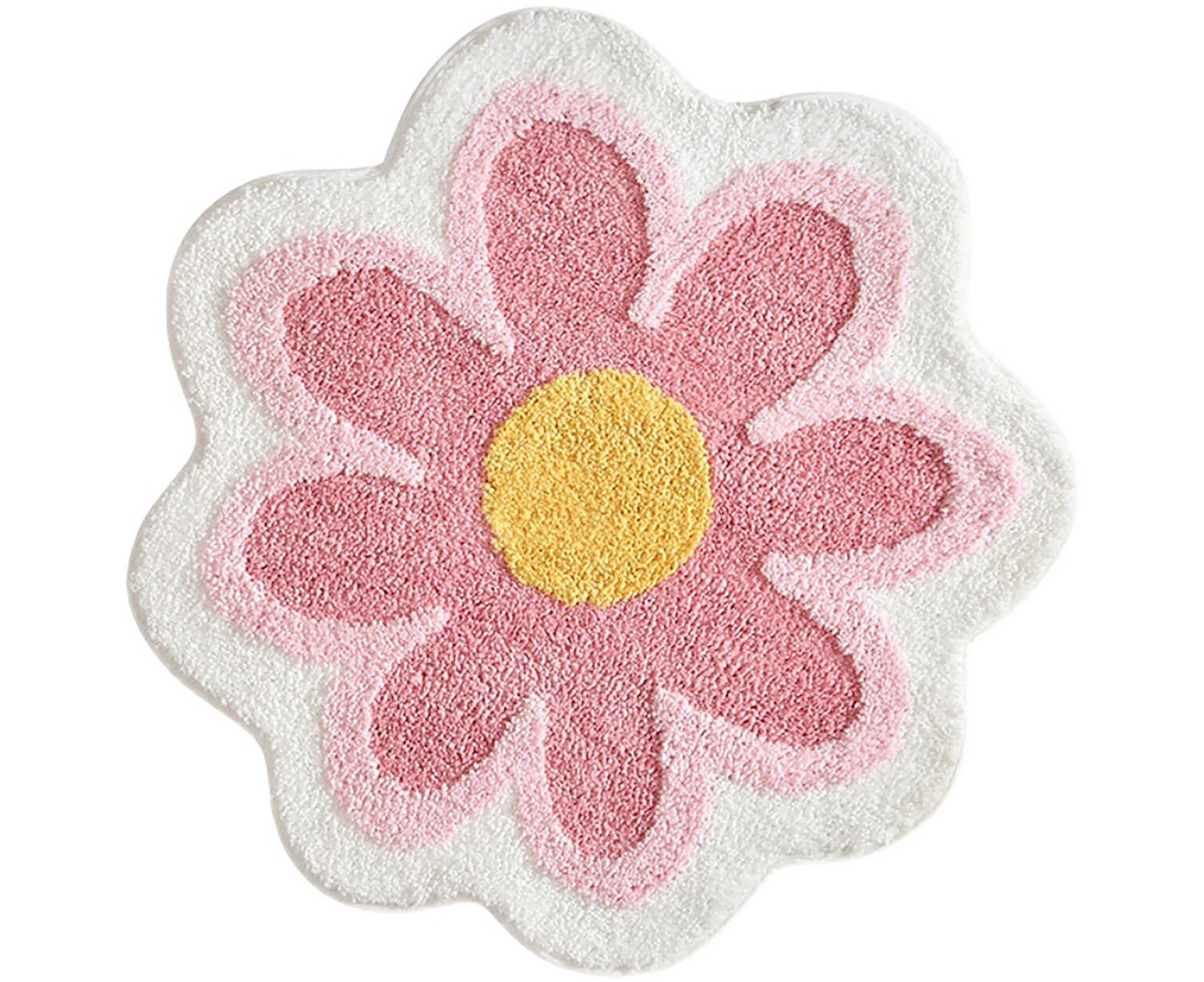 Soft Superfine Fiber Flower Floor Mat Bathroom, Non Slip Water Absorbent Rug Bath Mat Door Mats Rugs(pink)