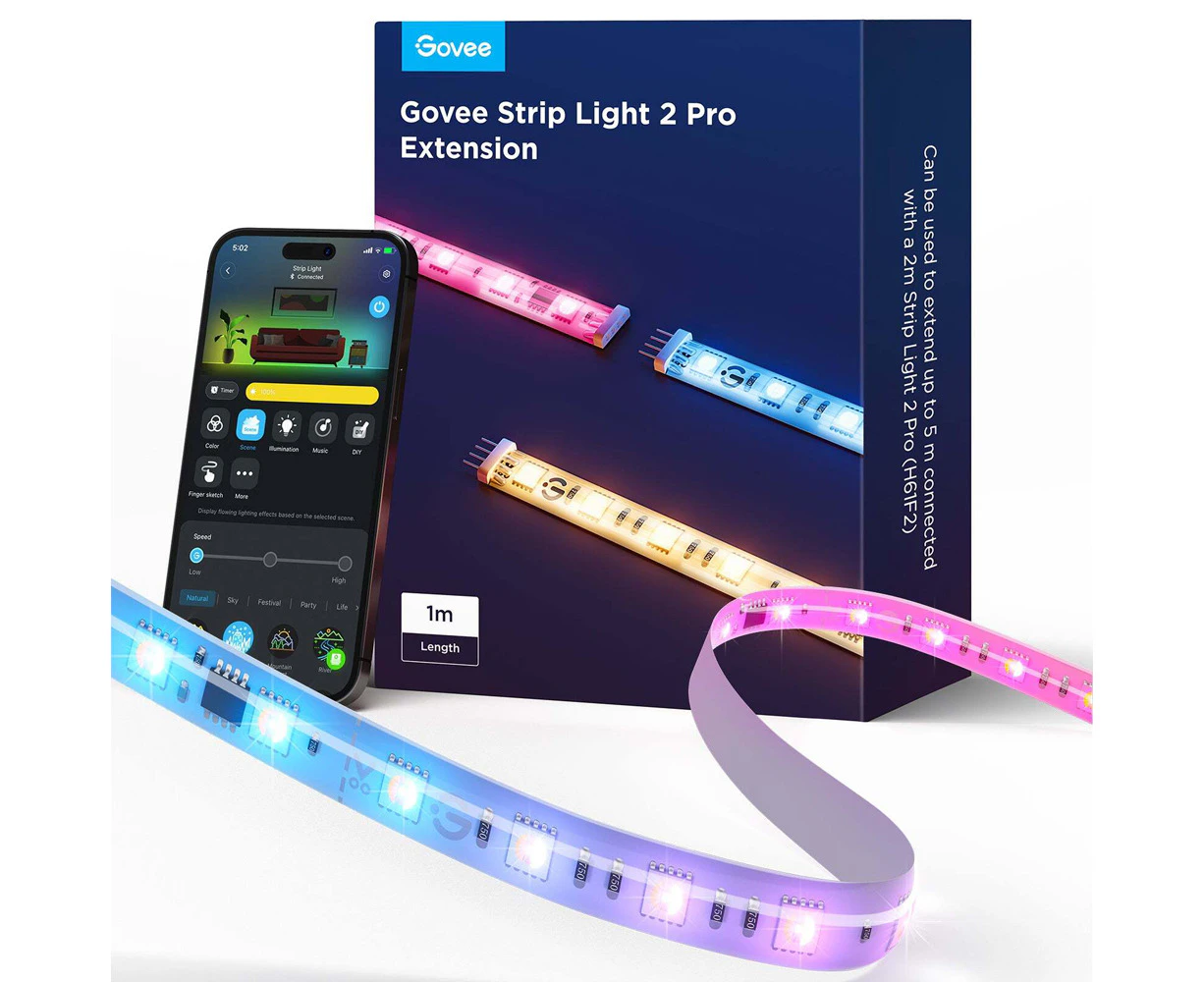 Govee LED Strip Light 2 Pro 1M Extension 5-in-1 RGBIC+ Tech String Lighting