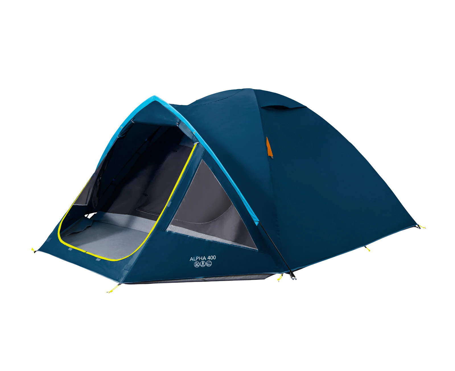 Vango Alpha 400 CLR 4 Person Camping & Hiking Tent - Earth Series - Blue CLR