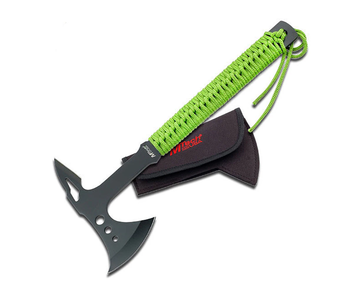 M-Tech USA Axe w/ Green Paracord Wrapped Handle 381mm (K-MT-AXE8G)