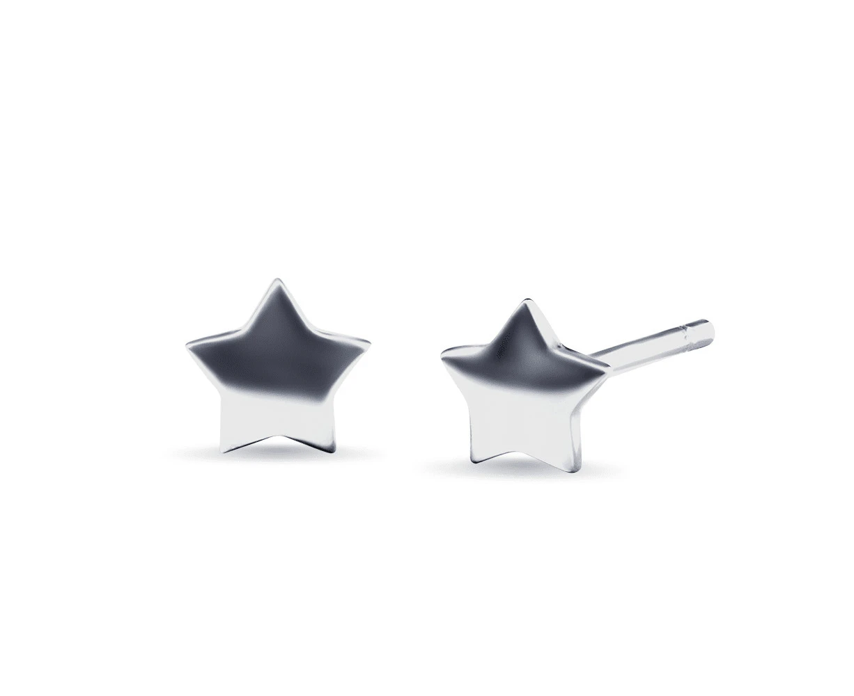 Bevilles Christmas Star Stud Earrings in Sterling Silver